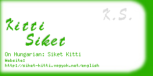 kitti siket business card